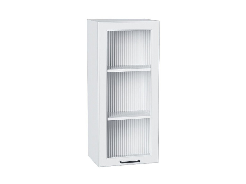 920*400*324 Шкаф верхний с 1-ой остекленной дверцей Барселона Белый/Белый