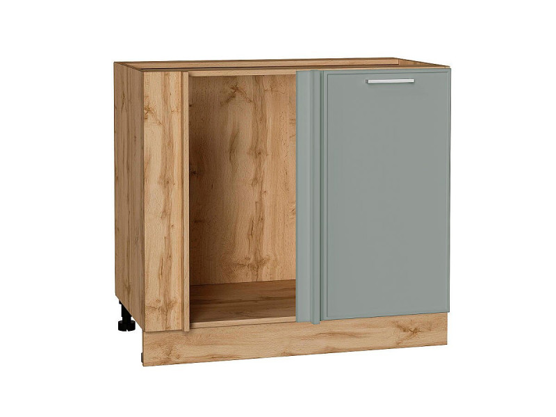816*890*481 Шкаф нижний угловой Квадро Аквамарин/Дуб Вотан