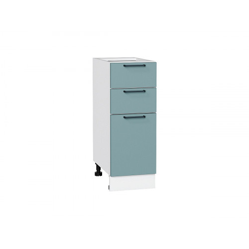 816*300* Шкаф нижний с 3-мя ящиками Флэт Grey-green In 2S Белый