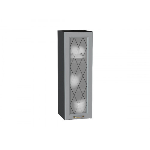 920*300* Шкаф верхний с 1-ой остекленной дверцей Ницца Графит Graphite