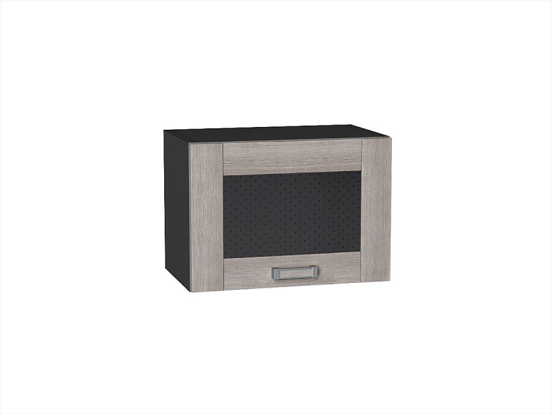 Кухня 358*500*Шкаф верхний горизонтальный остекленный Лофт Cappuccino Veralinga/Graphite