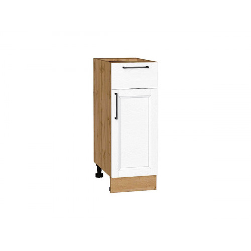 816*300*Шкаф нижний с 1-ой дверцей и ящиком Сканди White Silkwood/Дуб Вотан