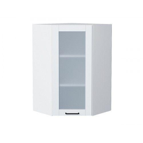 920*600*600 Шкаф верхний угловой остекленный Флэт Плюс White In 2S Белый