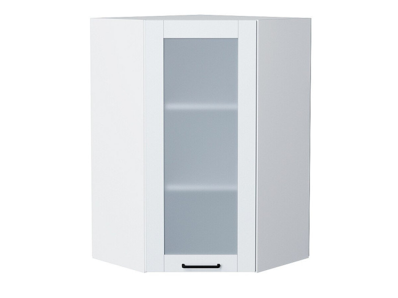920*600*600 Шкаф верхний угловой остекленный Флэт Плюс White In 2S Белый