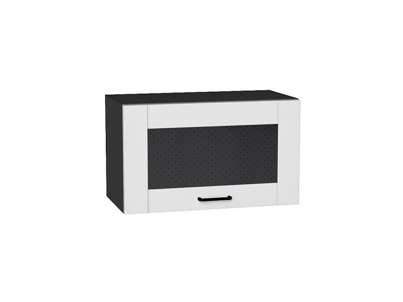 Кухня 358*600*Шкаф верхний горизонтальный остекленный Лофт Super White/Graphite