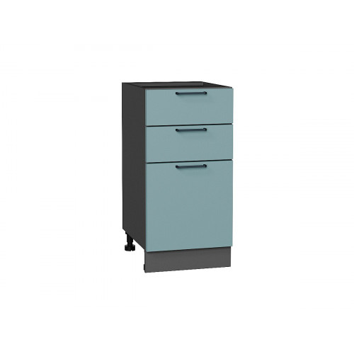 816*400* Шкаф нижний с 3-мя ящиками Флэт Grey-green In 2S Graphite